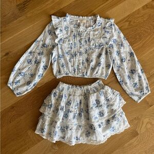LoveShackFancy Blue and White Floral Outfit